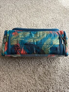 lug Teal Tropical Leaf Print Pouch
